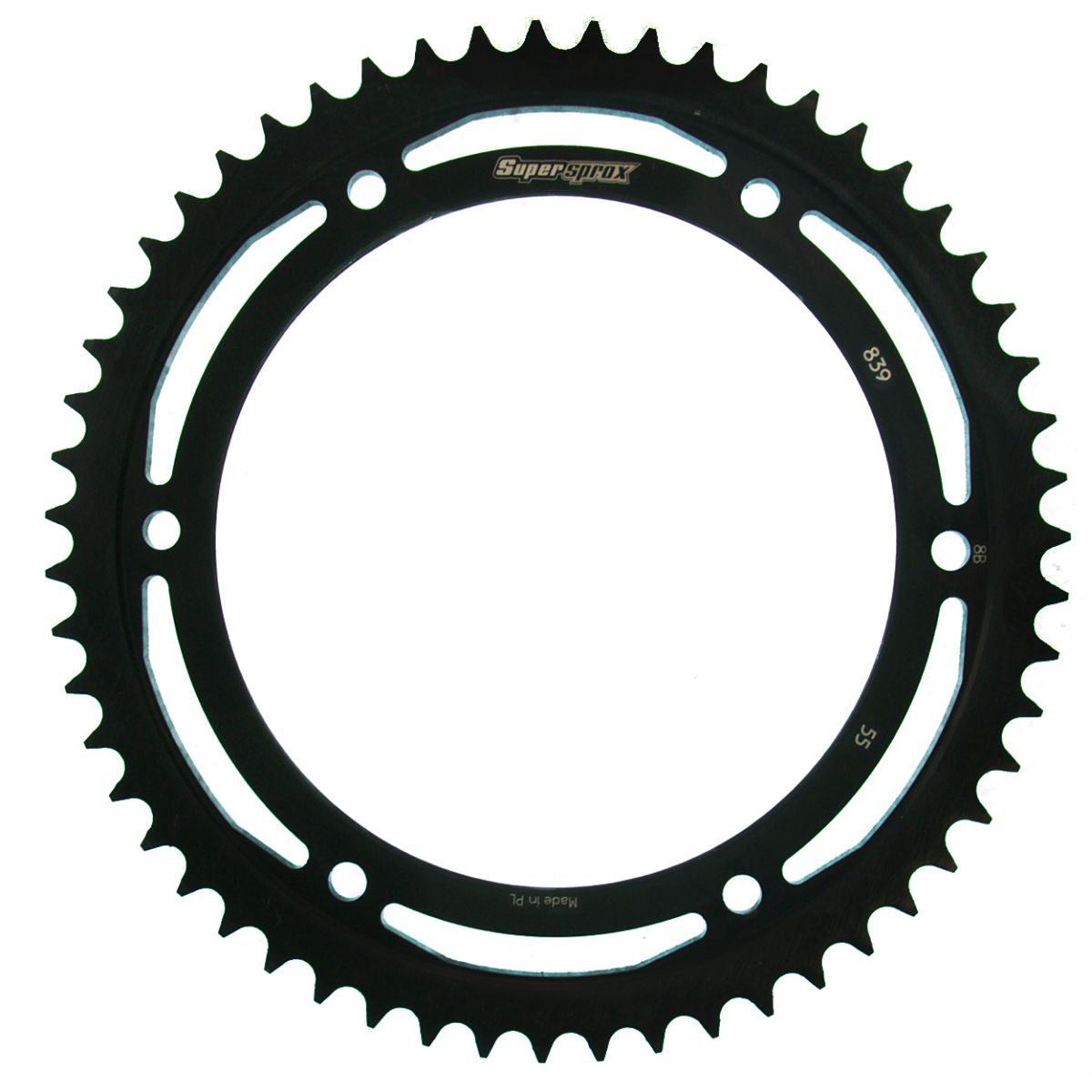 Rear sprocket SUPERSPROX RFE-839:55-BLK black 55T, 428