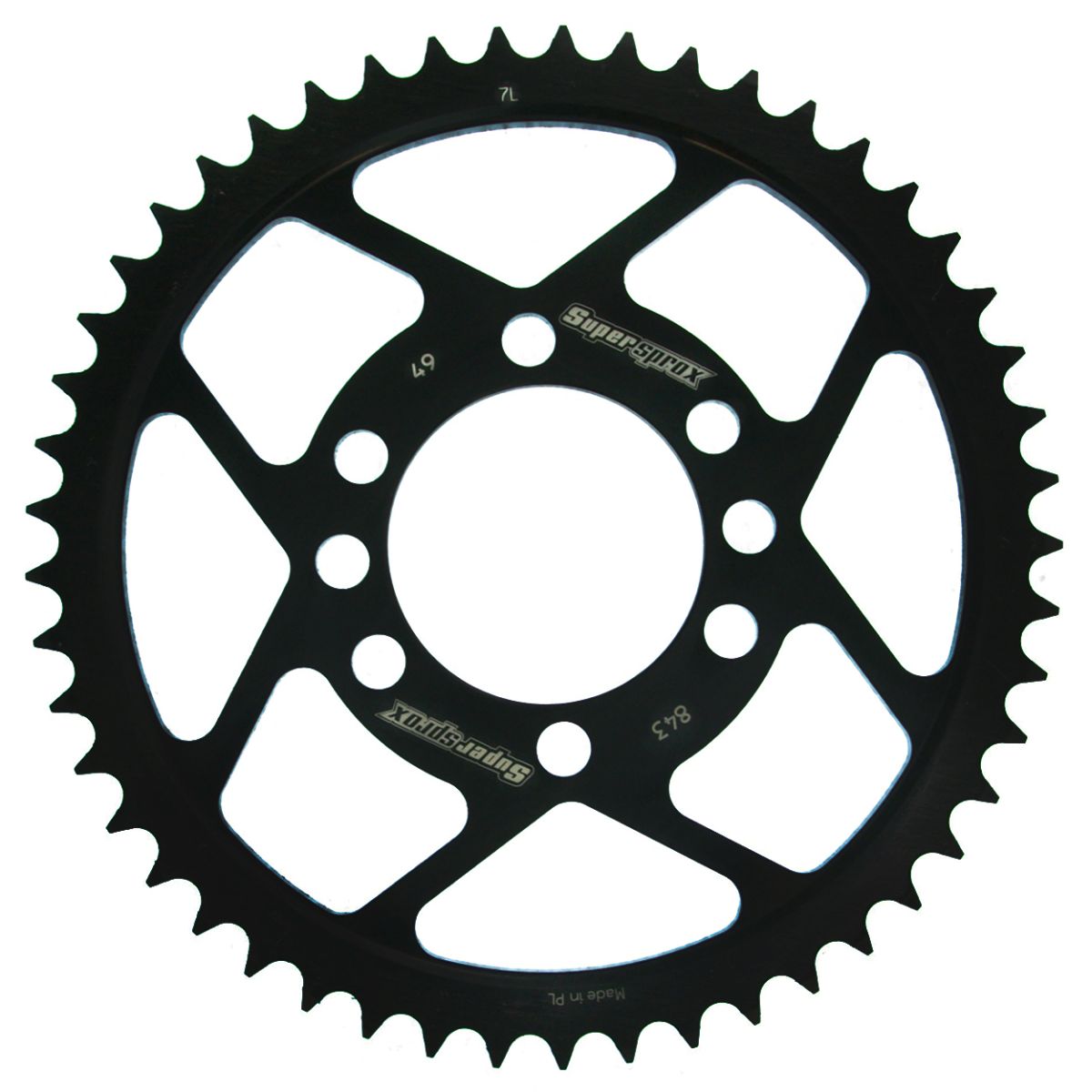 Rear sprocket SUPERSPROX RFE-843:49-BLK black 49T, 428