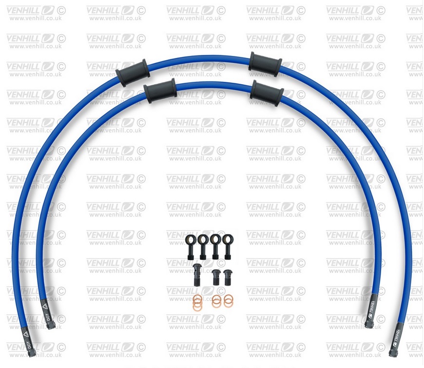 CROSSOVER Front brake hose kit Venhill HON-6021FB-SB POWERHOSEPLUS (2 hoses in kit) Solid blue hoses, black fittings