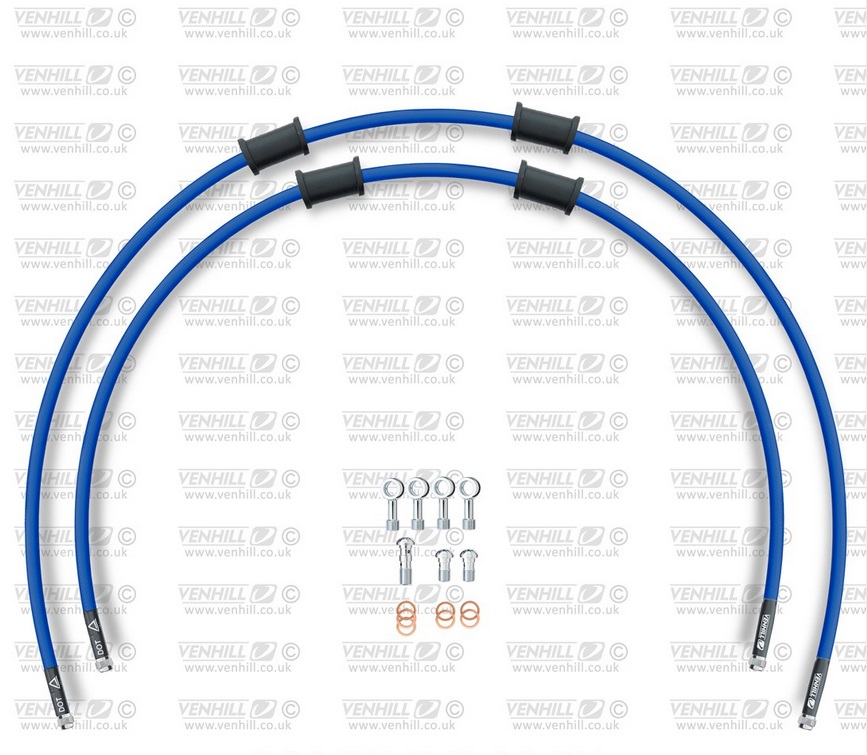 CROSSOVER Front brake hose kit Venhill HON-6021F-SB POWERHOSEPLUS (2 hoses in kit) Solid blue hoses, chromed fittings