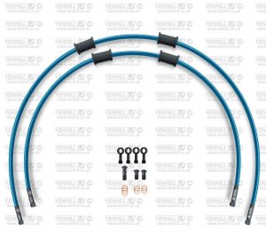 CROSSOVER Front brake hose kit Venhill HON-6021FB-TB POWERHOSEPLUS (2 hoses in kit) Translucent blue hoses, black fittings