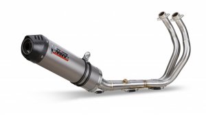 Full exhaust system 2x1 MIVV OVAL Titanium / Carbon Cap small