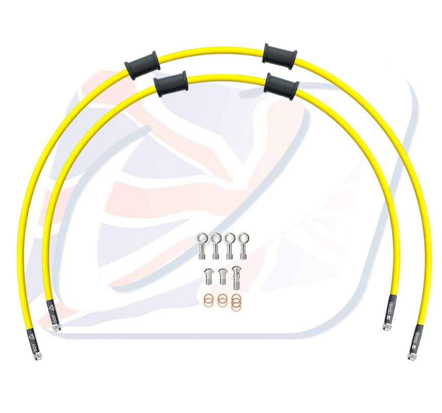 CROSSOVER Front brake hose kit Venhill HON-6021FS-YE POWERHOSEPLUS (2 hoses in kit) Yellow hoses, stainless steel fittings